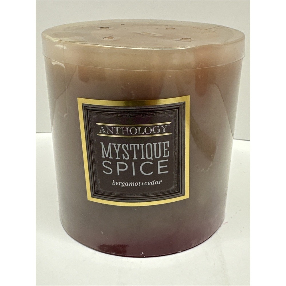 Anthology Pillar Candle Mystique Spice Bergamot Cedar 4" Single Wick Masculine